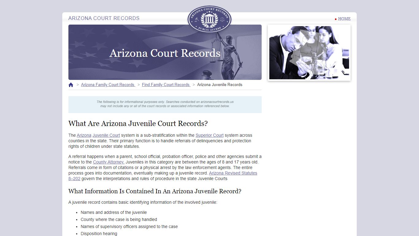What are Arizona Juvenile Court Records? | ArizonaCourtRecords.us